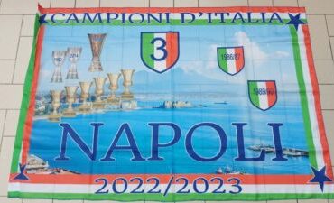 Bandiera Ssc Napoli 150x90 Napoli Campioni D'italia 3°Scudetto Trofei + OMAGGIO