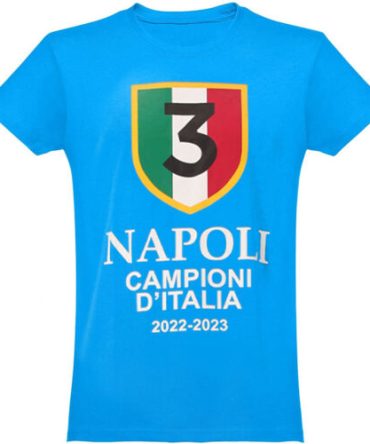T-SHIRT MAGLIA NAPOLI CAMPIONI D'ITALIA 2023 MAGLIETTA TERZO SCUDETTO